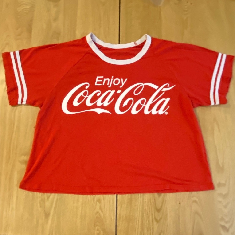 VTG‎ 80'S ENJOY COCA-COLA COKE T-SHIRT SIZE 2XL Oversized Cropped 
PN bin: 0110